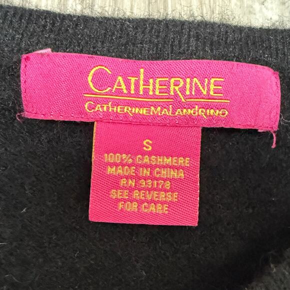 Catherine Malandrino 100% Cashmere Black Crewneck Sweater Women’s Small - Picture 4 of 7